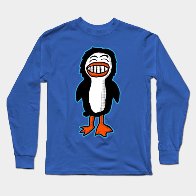 Grinning Penguin Long Sleeve T-Shirt by Eric03091978